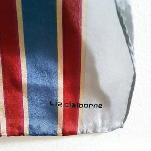 Liz Clairborne Rainbow Silk Scarf 52", Vintage Striped Silk Scarf